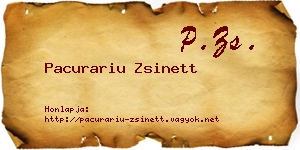 Pacurariu Zsinett névjegykártya